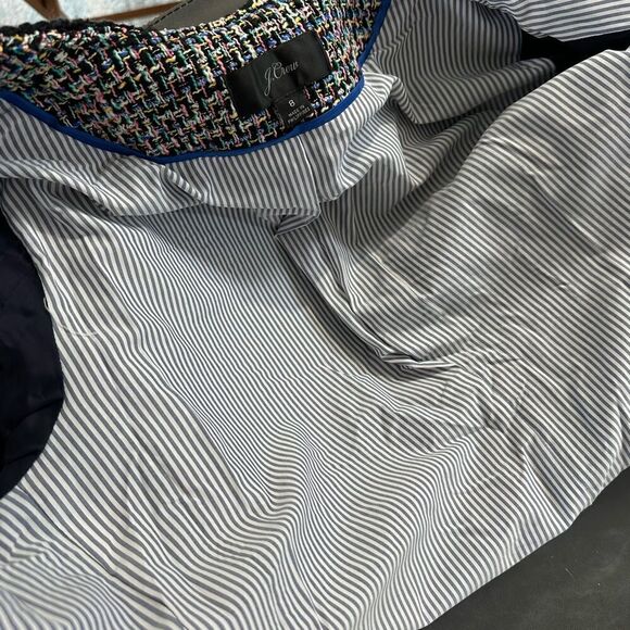 J Crew Metallic Thread Fringe Tweed Jacket 8 - Picture 10 of 13